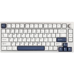 EPOMAKER P75 Wireless Aluminum Mechanical Keyboard, BT 5.0/2.4GHz/USB-C Hot Swappable Custom Keyboard, Gasket Structure, RGB Backlit, for PC/Tablet/PS/Xbox (Silver, Zebra Switch)