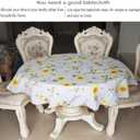 Round Thickened Printed Tablecloth - Stain-Resistant and Waterproof Polyester Picnic Tablecloth for Kitchen, Office and Outdoor Use, 60x60 Inch - (Yellow Sunflower A)