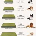 KSIIA Orthopedic Dog Bed Crate Waterproof Pet Mats for Small Dogs Deluxe Plush Washable Pet Bed with Egg Crate Foam & Removable Cover, 23 x 17 Inch, Green