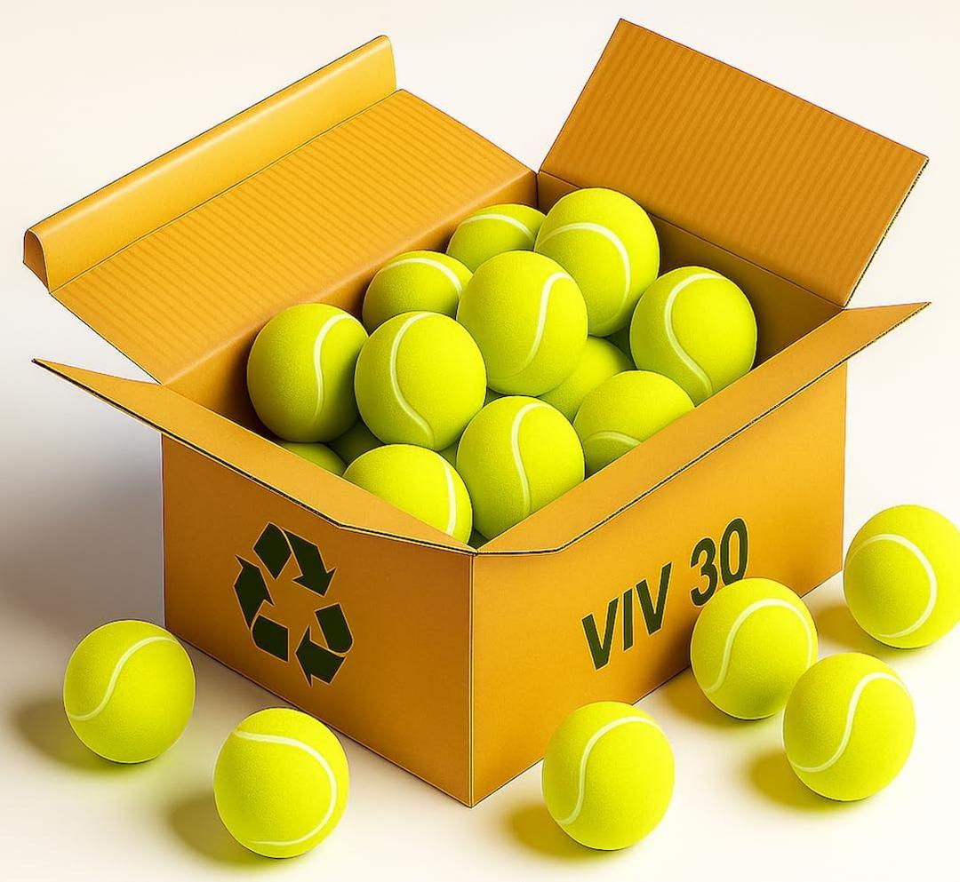 VIV 30 Pack Tennis Balls Bulk, Advanced Practice Pressure Ball Bouncing 53in High Durable; Official Size 2.5 in Pet Dog Balls, Tougher Tennis Ball for Dogs; Bulk Tennis Ball Training Machine, Walkers