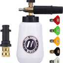 M MINGLE Foam Cannon, Compatible with Karcher K2, K3, K4, K5, K6, K7 Pressure Washer, with 5 Nozzle Tips, 1/4 Inch Quick Connector