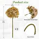 Oairse Sand Brown Hydrangea Artificial Flowers, 19.6in Dried Textured Silk Hydrangea Flowers with Stems 3 Pcs Fake Flower Bouquet Faux Floral Stems Artificial Flower Bulk for Table Wedding Home Decor