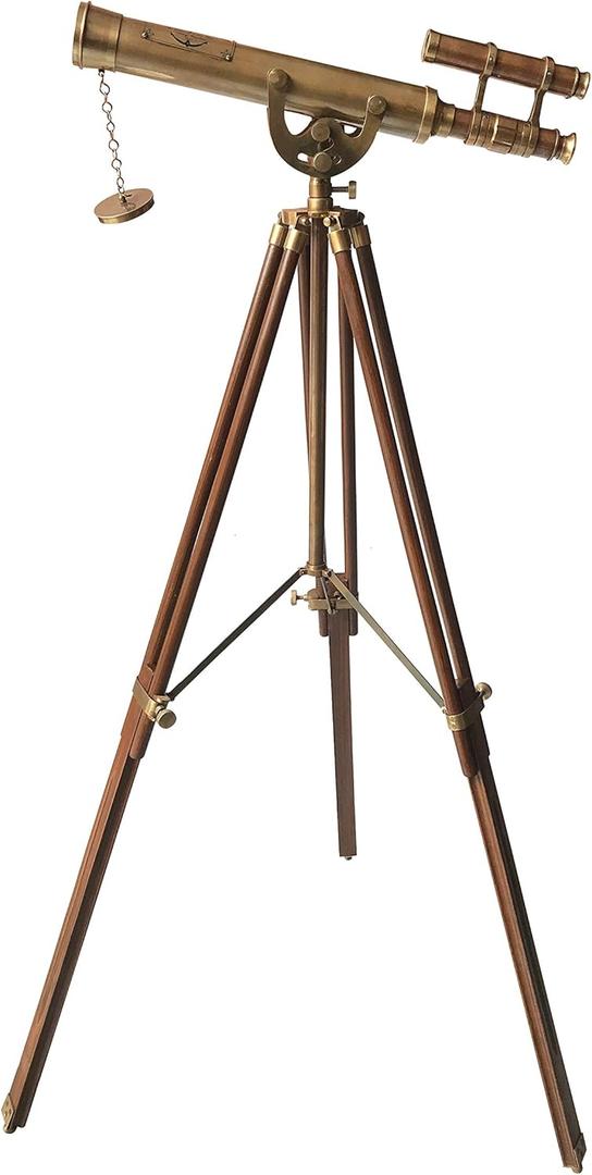 Victorian Marine Antique Floor Standing Brass Telescope Navy Adjustable Vintage Home Decor