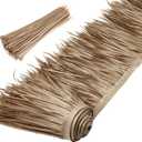 Palm Thatch Roll Palm Thatch Runner Roll Mexican Style Straw Roof Panels Tiki Hut Palapa Straw Roofs Duck Blind Grass for Tiki Bar Hut Garden Patio(5 M/ 16.4 ft,Gray Brown)