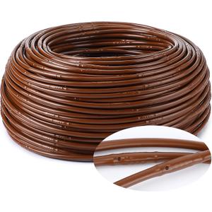 Nuanchu 492 ft 1/4" Drip Irrigation Tubing Irrigation Hose Garden Watering Tube Line with 12 Inch Emitter Spacing Blank Distribution Tubing Drip Line Watering for Garden Irrigations System, Brown