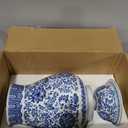 Blue and White Ginger Jars for Home Dcor, Chinoiserie Porcelain, Ginger Jar Vase Decor, Good Ideal for Room,Office Decoration,15" H