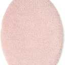 TOWN & COUNTRY EVERYDAY Ultra Plush Solid Tufted Toilet Lid Cover, Soft and Absorbent, Non-Slip Cover, Machine Washable, Blush, 18"x19"