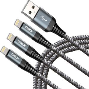 iPhone Charging Cable 6FT, 3Pack [Apple MFi Certified] USB to Lightning Cables Fast Charging, iPhone Charger Cord iPhone USB Cable Compatible with iPhone 14 13 12 11 Pro Max Plus 8 7 6 iPad and More (Grey)