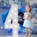 Marquee Number 4th-Birthday Decorations: 4FT Large Light up Numbers 4 Big Sign for Boy Girl Fourth Birthday Sweet Four Year Old Party Decor Anniversary Graduation Wedding Engagement Mosaic Balloon
