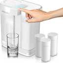 PHILIPS Water Filter Pitcher, GoZero Next-gen Instant Water Purifier Filter Dispenser with Rechargeable Battery Mirco-X Clean Tech, Reduce Chlorine Lead Copper for Fridge Door 12Cup 3Filter for 9month