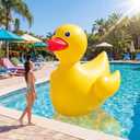Hungdao 5 Feet Giant Inflatable Duck Huge Rubber Duck Large Blow up Inflatable Pool Float for Adult Summer Beach Swimming Pool Party Decoration
