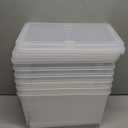 Citylife 7.8 QT 6 Pack Small Storage Bins Plastic Storage Container Stackable Box with Lids for Organizing, Clear White