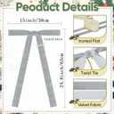 Artmag 6 Pcs Velvet Christmas Large Swag Bows 23.6x15.7 Inch Rustic Staircase Wreath Fireplace Vintage Bows for Christmas Tree Topper Holiday Indoor Outdoor Decor (Grey)