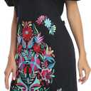 YZXDORWJ Women Mexican Embroidered Dress Ruffle Collar Sleeveless (Medium, 623bkbl)