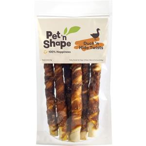 Pet 'n Shape Duck 'n Hide Twist - Duck Wrapped Rawhide Natural Dog Treats, Large, 6 Count (EXP 01/28/28)