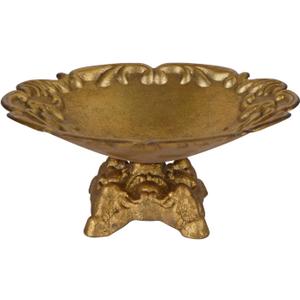 NIKKY HOME Rustic Jewelry Tray Decorative Border Trinket Dish Vintage Ring Holder Bowl for Bracelet Earring Necklace Organizer Metal Display Plate Handmade Gift for Women Girl, Gold