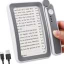 Rechargeable LED Magnifying Glass for Reading Books, Bible & Small Print, 4X Optical-Grade Rectangular Lens with 3 Adjustable Brightness Levels, USB-C Foldable Magnifier Gift for Seniors, Low Vision