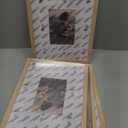 KINLINK 11x14 Picture Frame Natural, Solid Wood Frames 14x11 with Acrylic Plexiglass for Pictures 5x7/8x10 with Mat or 11x14 without Mat, Tabletop and Wall Display Photo Frame Set of 4