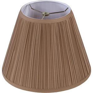 Aspen Creative 32072, Hardback Empire Transitional Spider Lamp Shade, Mushroom Pleated Sienna Brown, 7" Top x 13" Bottom x 10" Slant
