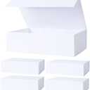 Aimyoo White Collapsible Gift Box with Magnetic Closure Lids 10.5x7x3 in, Bridesmaid Groomsman Proposal Boxes, Rectangle Storage Box 4 Pack
