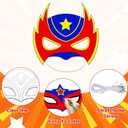 chiazllta 24 Pcs Color Your Own Hero Mask Crafts Hero Party Favors for Kids DIY Super Paper Mask Making Kits Father's Day Christmas Gifts Decorations Class Home Activity Coloring Game
