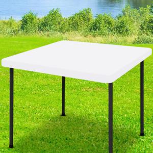 Moosfor Spandex Square Table Cloth, Elastic Fitted Tablecloths for Picnic, Stretch Washable Patio Table Cover for Outdoor, Camping, Banquet and Parties (White, 34"x34")