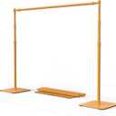 Backdrop Stand, 8x10 ft Adjustable Photo Backdrop Stand Kit, Heavy Duty Backdrop Stand with Steel Base for Photography, Photo Video Studio, Birthday Parties, Wedding (Golden)