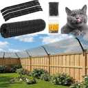 Cat Fence Outdoor Barrier 33FT & Anti Climb Cat Proof Fence Topper | Outdoor Containment Extension System with Netting & 8 Kits for Backyard Wood, Vinyl, Metal & Brick Fences