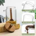 Suclain 2 Set 26 oz Glass Bath Salts Jar with Wooden Lids and Scoop Bath Salt Container Food Airtight Storage Containers for Sugar Coffee Bean Candy Spice