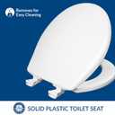 Bemis 730EC Toilet Seat, Removes for Easy Cleaning, Durable Plastic, Made in USA, Round, White