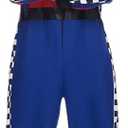 EraSpooky Men's Race Car Driver Costume Adult Halloween Finish Line Racer Outfits (Medium)