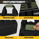 UUP Heavy Duty Tool Bag 15-Inch, 16-Pocket Portable Empty Tool Box Organizer, Big Storage Toolbox Organization, Soft Handle Large Zipper Carrying Toolbag, Father Day Gifts for Him Dad Men, Green