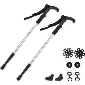 ThreeH Walking Sticks Lightweight Trekking Poles T Anti-Slip Handle Design Adjustable Walking Cane for Travel Hiking Climbing Senior Men Women