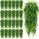 XunYee 28 Pcs Artificial Hanging Plants 32 Inch Plastic Fern Vine Fake Greenery Plant Faux Eucalyptus Vine for Wall Room Wedding Indoor Outdoor Decor, No Baskets (Boston Fern,Greenery,Eucalyptus)
