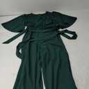 BessCops Womens Loose Short Sleeve Belted Wide Leg Pant Romper Jumpsuit Casual Business One Piece Outfits Small, Green