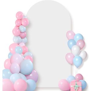 6.6FT Wedding Arch Backdrop Cover, White Spandex Fitted Cover Arch Backdrop Stand for Wedding Birthday Party Baby Shower Banquet Ceremony Decoration