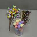 Giegxin 100 Pcs Artificial Easter Spray Vine Eggs with Vase for Easter Decoration, Spring Floral Stems Egg Twig Branches for DIY Spring Displays and Centerpiece Wreath Decoration