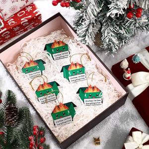 Dumpster Fire Scented Candles Bulk Funny Appreciation Gifts for Coworker Staff Team It's Fine Dumpster Desk Accessories Decorations for Valentines Day (Green), 6PCS