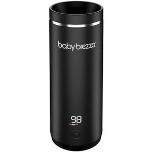 Baby Brezza SuperFast Portable Baby Bottle Warmer – 67% Faster - Travel Breastmilk Warmer and Formula Warmer - Safe, Even Heating - Up to 9oz - No Adapters, Black