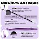 B&Q Volume Lash Clusters Kit 280PCS Lash Extension Kit Thick 3D Wispy DIY Eyelash Extension Set with Individual Lashes, Lash Bond and Remover,Tweezers(80D+100D)