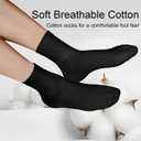 4 Pack Kids Crew Socks Youth Girls Boys Soft Cotton Seamless Toe Socks for School Uniform Dress (Black, M)