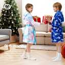 Giggling Getup Christmas Kids Robes, Hooded Girls Bath Robe, Girls Christmas Pajamas (S)