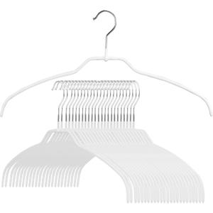 Mawa Reston Lloyd Silhouette Ultra-Thin Series, Non-Slip Space Saving Shirt Hanger, Style 42/FT, Pack of 17, White, 17 Piece