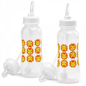 Hands-Free Baby Bottle - Anti-Colic Self Feeding 9 oz Baby Bottle Nursing System with Fast Flow Nipple/Teat 3m+ Infant (2 Bottles - Lion)