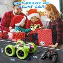 Remote Control Stunt Car – 4WD 360° Flip Double‑Sided RC Car LED Light Bar & Modular USB‑C Battery, 2.4 GHz Off‑Road Toy, Birthday for Boys Girls Ages 6‑12, Green