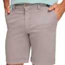 Margaritaville Men's Sun-Bleached-Cotton Shorts with Button/Zipper Waistband Closure (Gray)