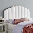 Modway MOD-6206 Veronique Channel Tufted Performance Velvet Upholstered Twin Headboard in White