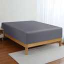 2 Pack Bamboo Viscose Cooling Fitted Sheet Twin Size, Silky Soft Breathable (Twin, Gray)