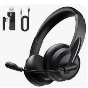 Wireless Headset with Microphone, Adjustable Headband PC Headset, Multipoint Connect, bluetooth headphones V5.3