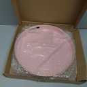 Spsyrine Round Pink Decorative Tray, 13" Plastic Serving Table Tray with Handles for Breakfast, Ottoman, Coffee Table, Bathroom, Kitchen, Living Room